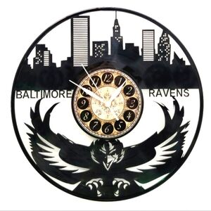 BALTIMORE RAVENS vinyl record clock